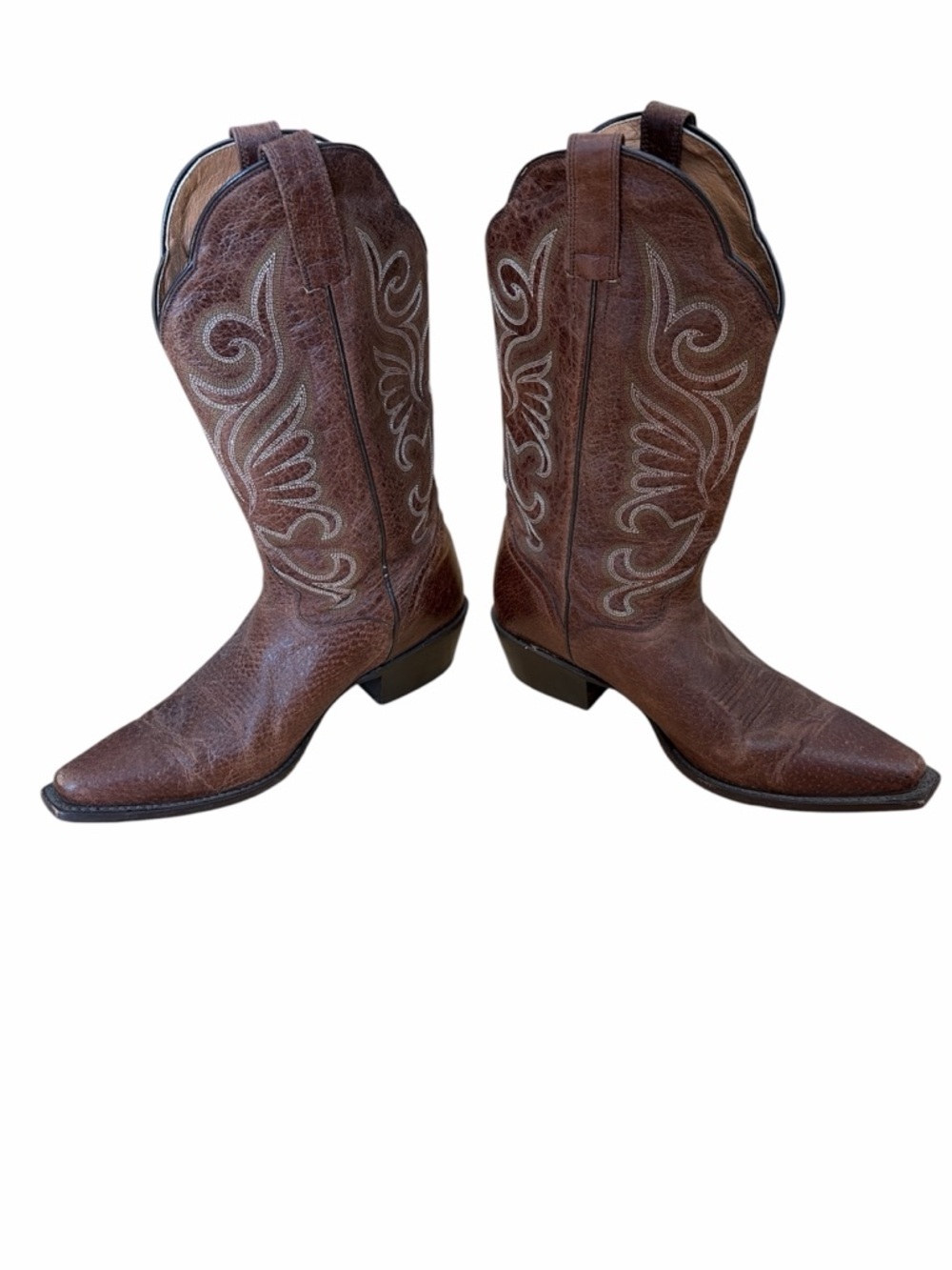 J.B. DILLON Women's Western Cowboy Brown Leather Boots JBW2305 Size 9B Rodeo